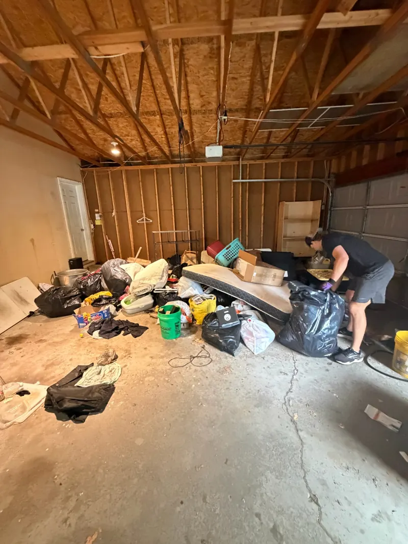 Garage cleanout in progress